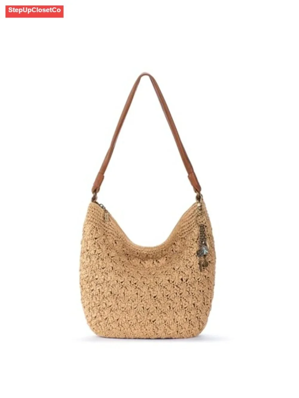 Hand Crochet Hobo Bag with Zipper Pocket - Spacious Women's Purse for Everyday